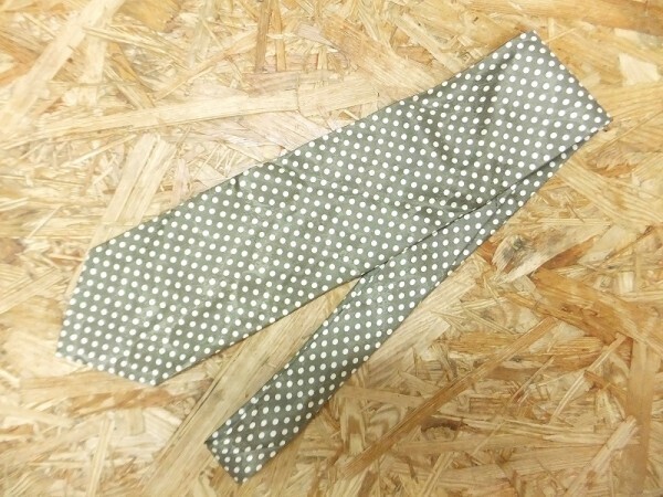 GINO RIMOLDI メンズ シルク100% 微光沢 トッド 水玉柄 ネクタイ カーキ拍卖