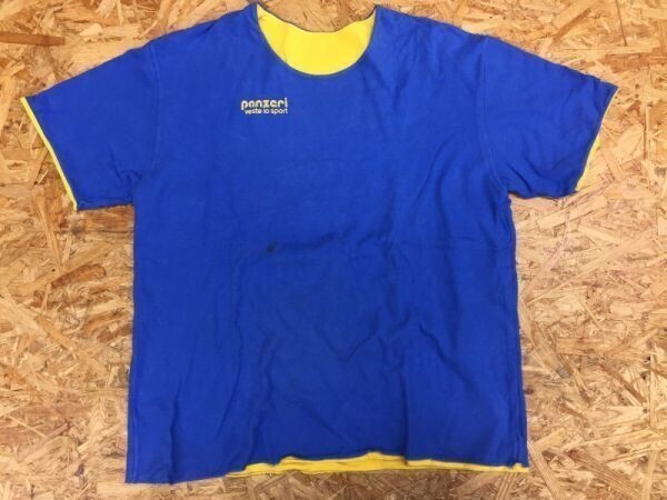 panzeri veste lo sport パンツェリ スポーツウェア 半袖Tシャツ メンズ リバーシブル 青 黄色拍卖
