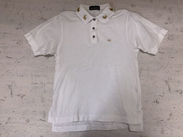 GJ CLUB オールド レトロ 古着 犬 ワンちゃん 刺繍 ゴルフ 半袖ポロシャツ レディース S 白拍卖