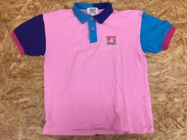 SENOFICH SPORTS セノフィッチ VIVIDO MILANO レトロ クレイジーパターン 半袖ポロシャツ レディース 切替 刺繍 日本製 3拍卖