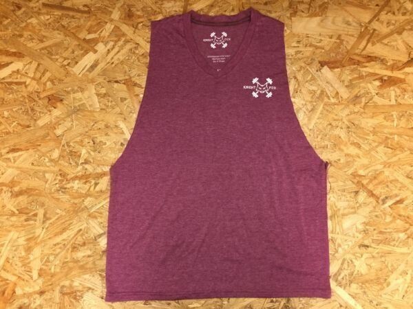 KNIGHT FOX ナイトフォックス vネック タンクトップ ノースリーブ メンズ カットオフ加工 リメイク フィジーク M 紫拍卖