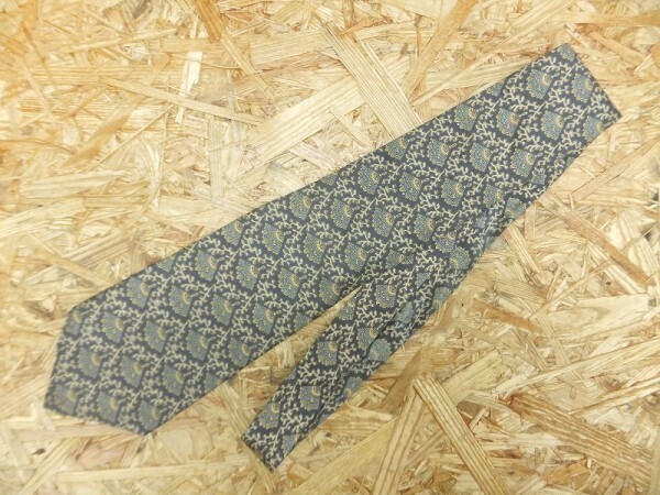 Jim Thompson ジムトンプソン シルク100% タイ製 扇子柄 ネクタイ グレー メンズ拍卖