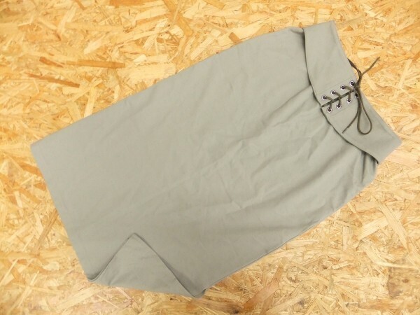 SIMPLICITE シンプリシテェ レディース 日本製 リヨセル混 ウエストゴム コルセット レースアップベルト ロングスカート グレー拍卖