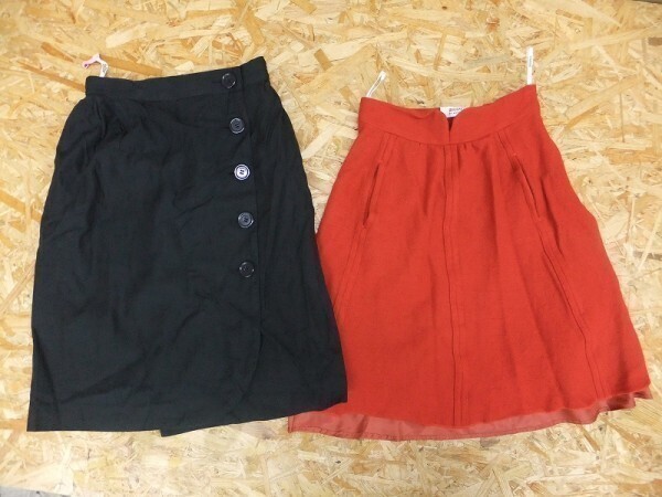 Sonia By Sonia Rykiel ソニアリキエル レディース レトロ スカート 2点 セット オレンジ 黒 サイズ32拍卖
