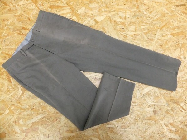 GLOSTER グロスター メンズ 日本製 綿100% センタープレス コットンツイル スラックスパンツ グレー サイズ50拍卖