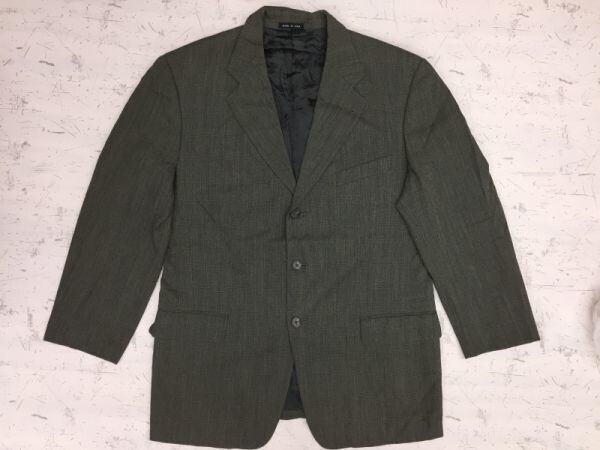 ジョゼフアブード JOSEPH ABBOUD USA製 トラッド グレンチェック 3B テーラードジャケット メンズ ウール100% ノーベント 総裏地 41 グレー拍卖