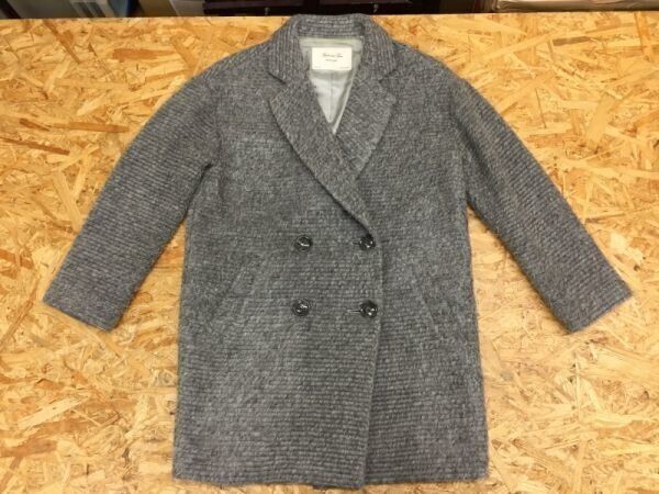 スピック&スパン Spick and Span ピーコート ダブルジャケット レディース 良生地 ウール モヘヤブレンド 裏地キュプラ ライトグレー拍卖