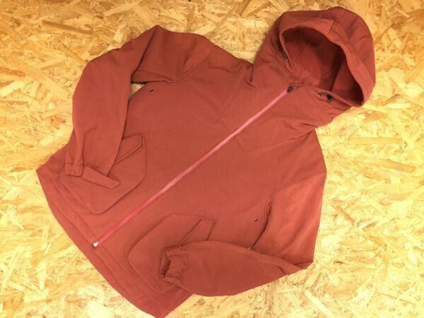 インヘリット INHERIT アウトドア 止水ジップ 裏地フリース 無地 ジップアップパーカー フーディージャケット メンズ S オレンジ拍卖