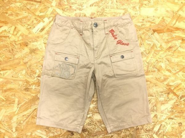 BODY GLOVE ボディグローブ ハーフショートパンツ メンズ ロゴ刺繍 ブッシュポケットコットン100% サーフ 30 ベージュ拍卖