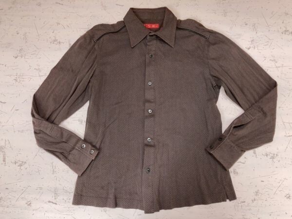 ATELIER SAB MEN アトリエサブメン ASM ネオお兄系 ロック 格子柄 エポレット付き 国産 日本製 長袖シャツ メンズ 50 茶色拍卖