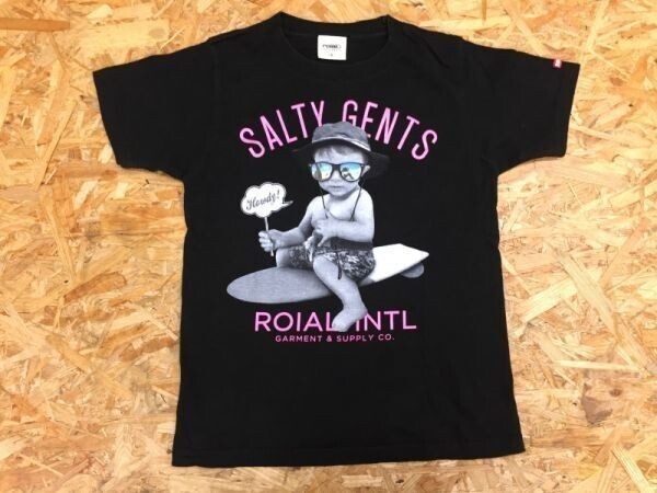 roial ロイアル チビT 半袖Tシャツ レディース 綿100% 赤ちゃん ベイビー 水着美女 サーフ S 黒拍卖