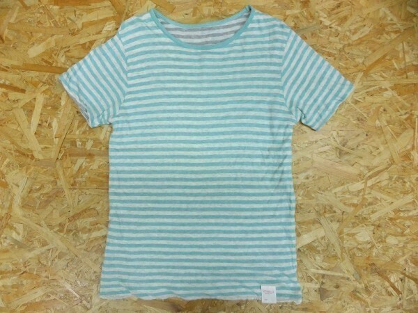 EDITOR’S レディース ボーダー柄 リバーシブル 霜降り柄 半袖Tシャツ ミントグレー拍卖