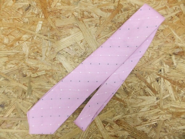 BRICK HOUSE by Tokyo shirts ブリックハウス メンズ シルク コットン混 ピンドット 水玉 ネクタイ ピンク拍卖