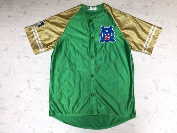 ももクロ ももいろクローバーZ 2013 有安杏果 ももか 半袖 ベースボールシャツ 公式 ファングッズ メンズ ポリエステル100% 緑 ゴールド拍卖