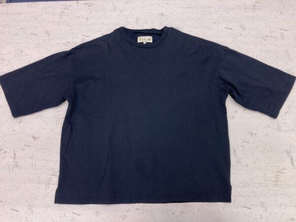 The DUFFER of St.GEORGE ザダファーオブセントジョージ ワイド 五分袖 Tシャツ カットソー トップス メンズ ビッグシルエット S 紺拍卖