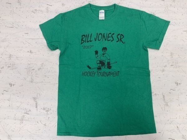 BILL JONES SR 2017 ホッケー トーナメント スポーツ カレッジ オールド レトロ 古着 半袖Tシャツ カットソー メンズ S 緑拍卖