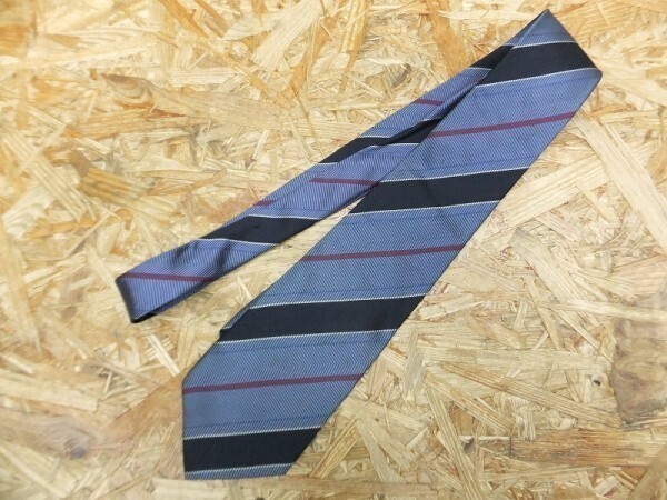 PIERRE BALMAIN ピエールバルマン メンズ イタリア製 シルク100% ヘリンボーン マルチストライプ レジメンタル ネクタイ拍卖
