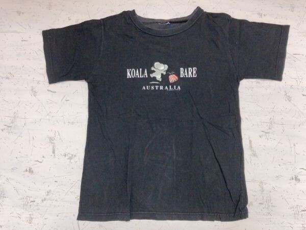 AUSTRALIAN オーストラリア コアラ GROWN スーベニア お土産 ご当地 オールド レトロ 古着 半袖Tシャツ カットソー メンズ 黒拍卖