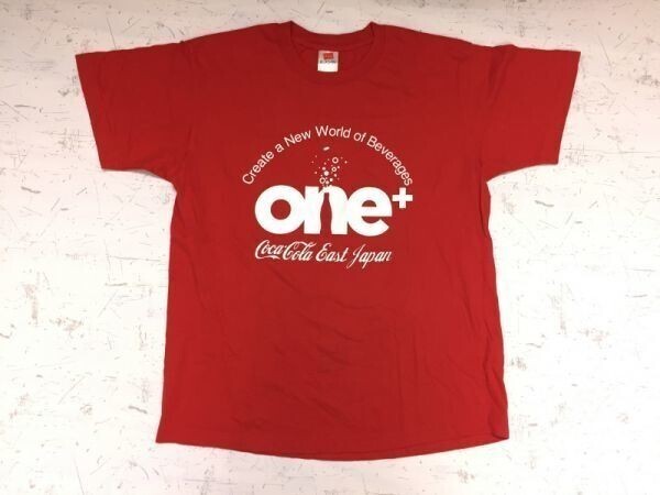 Hanes euro-fit ヘインズ製 Coca-Cola コカコーラ one+ 企業もの East Japan 半袖Tシャツ メンズ コットン100% L 赤拍卖