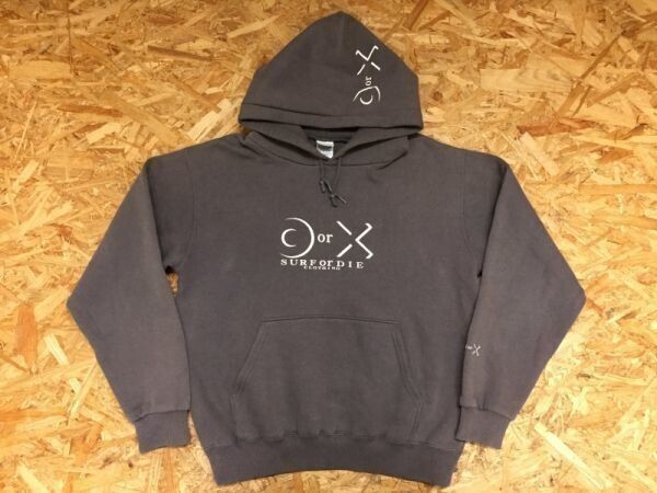 サーフオアダイ SURF OR DIE スウェットパーカー メンズ 丸かバツか プリント ストリート スケート スケボー S チャコールグレー拍卖