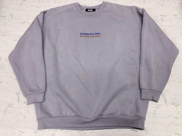 kutir クティール ドメスティック エモいイラスト プリント ビッグシルエット スウェット トレーナー メンズ バックプリント有 L 紫拍卖