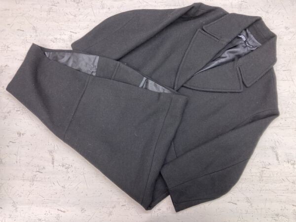 ザラ ZARA レトロ モード ラグジュアリー 古着 ツイル メルトン チェスター ラペルド コート レディース L 黒拍卖