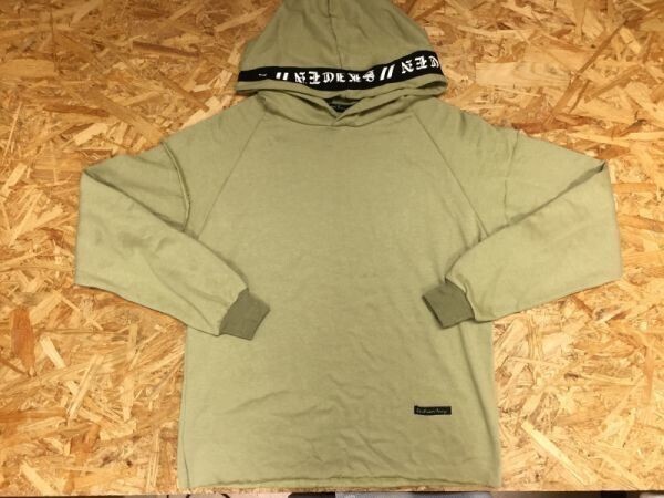 タグ付き新品! Rasion lmmy カットオフ レイヤード ストリート オールドイングリッシュ 長袖スウェットパーカー メンズ M 緑拍卖