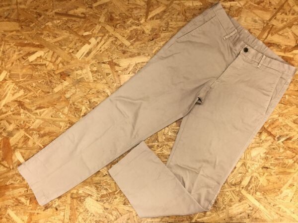 トゥモローランド TOMORROWLAND センタープレス ストレッチ チノスラックスパンツ メンズ コットン95% ポリウレタン5% 日本製 46 ベージュ拍卖
