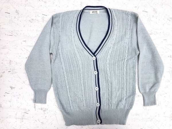 MARIO ROSSI マリオロッシ レトロ オールド チルデンニット カーディガン レディース コットン50% アクリル50% 日本製 M 水色拍卖