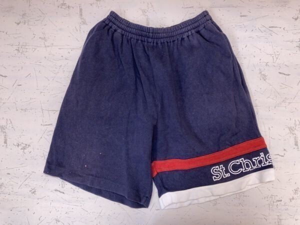 St.Christopher セントクリストファー スポーツ テニス レトロ オールド 古着 スウェット ショートパンツ ボトムス メンズ 日本製 L 紺拍卖