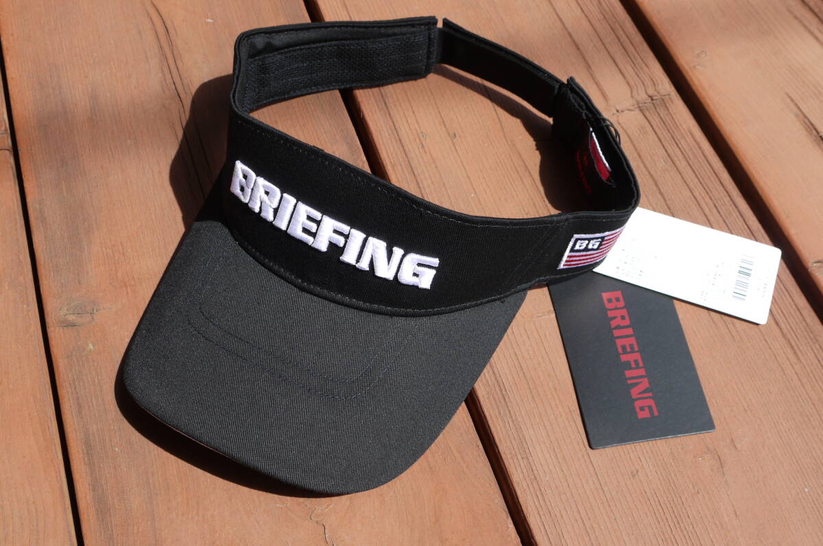 新品!!BRIEFING ブリーフィング GOLF ゴルフ BEAMSビームス サンバイザー 帽子 ブラック 黒色 フリーサイズ タグ付き♪拍卖
