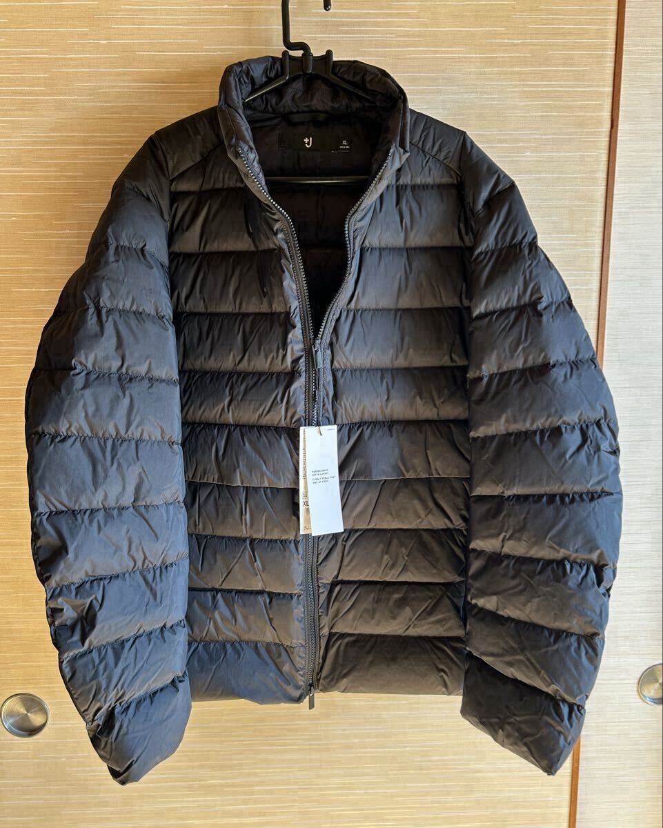 ユニクロUNIQLO+Jライトダウンジャケット XLサイズ、黒、ブラック、未使用品拍卖