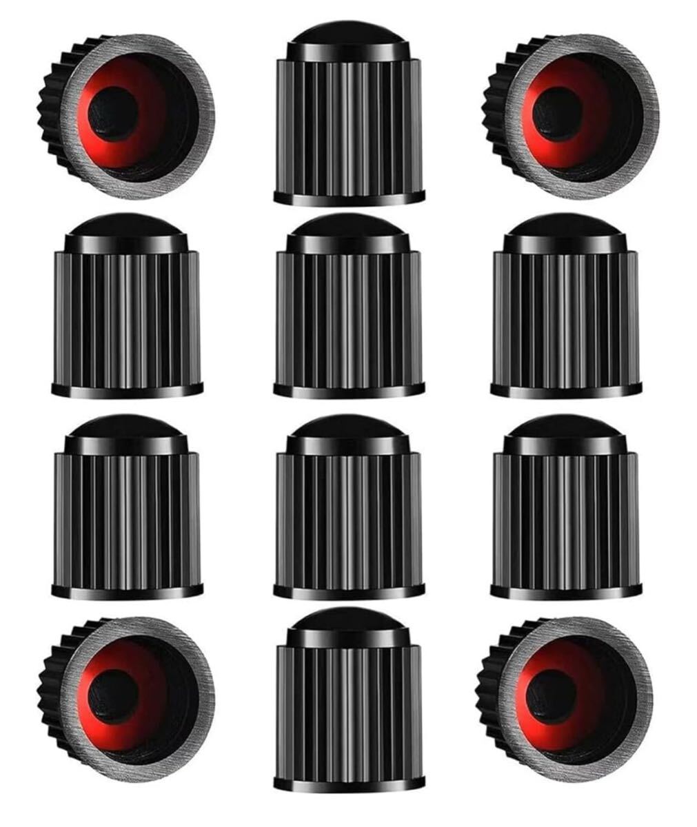 12個セット エアーバルブキャップ 車のタイヤバルブキャップ 通用式 長持ち ブラック 買い得品 拍卖