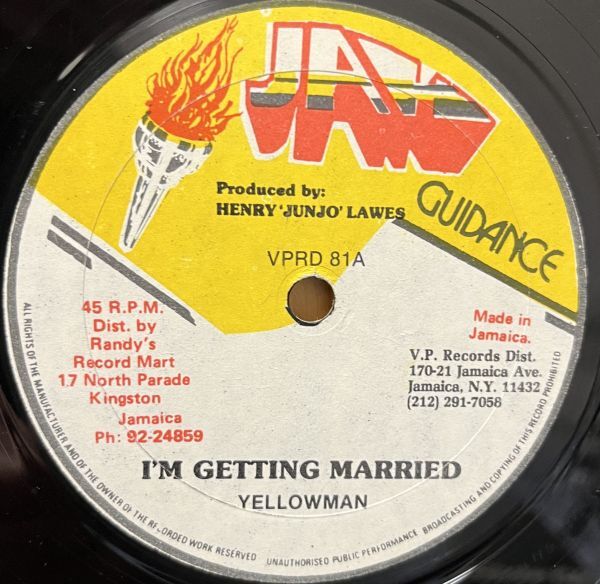(12') Yellowman /I'm Getting Married / Nightflight拍卖