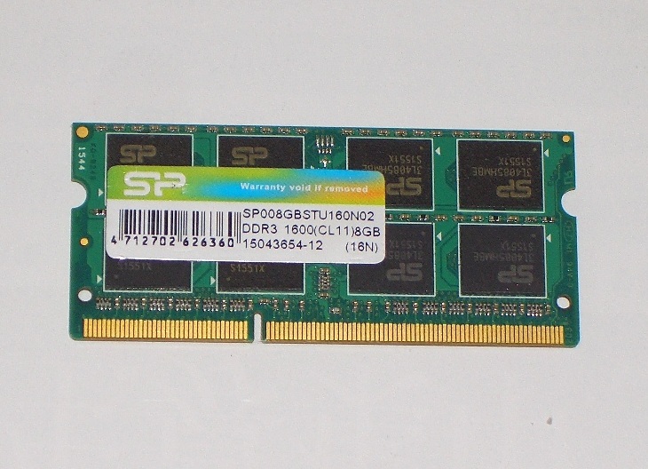 ◆SILICON POWER製 PC3-12800 (DDR3-1600) 204pin 8GB 完動品 即決!★送料140円!拍卖
