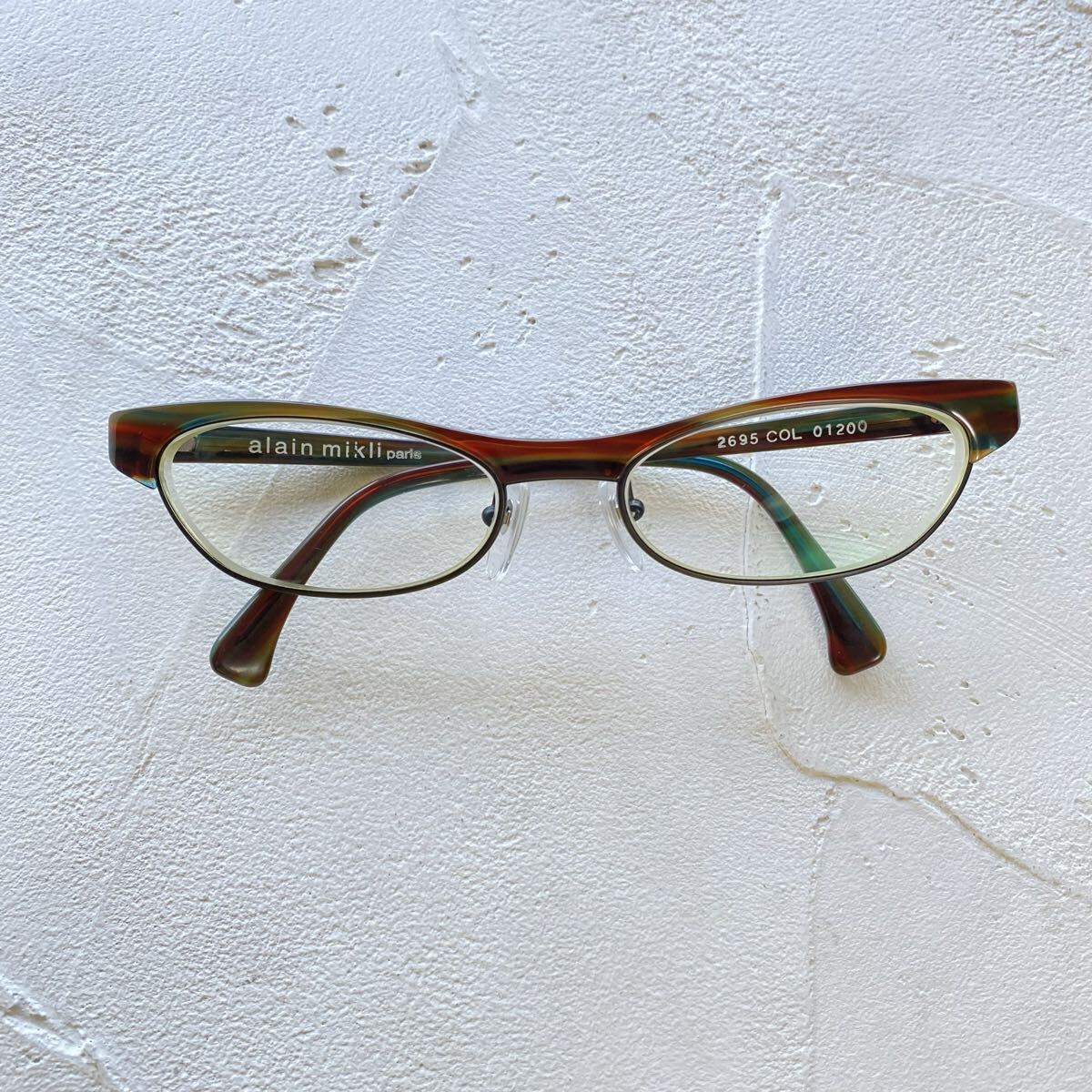 【アランミクリ alain mikli paris 2695 COL 01200 正規店購入 ビンテージ グラデーション レトロ メガネ 眼鏡 度入りレンズ フランス製】拍卖