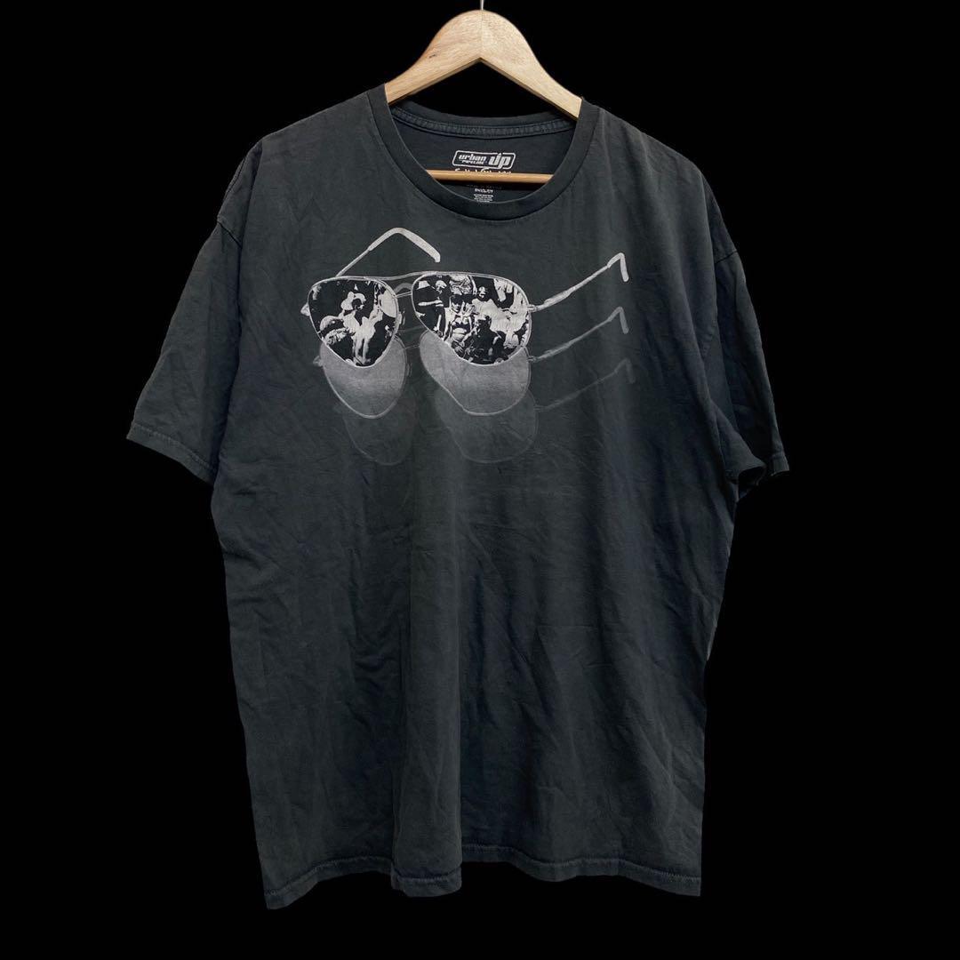 US古着 半袖Tシャツ ブラック XL サングラス モチーフ拍卖