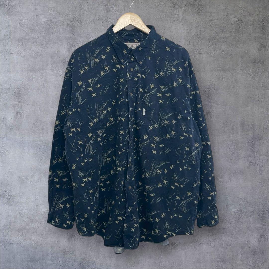US古着 アニマルシャツ XL ネイビー OUTFITTERS拍卖