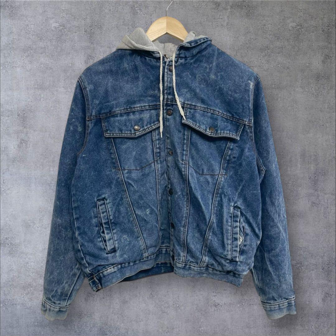 US古着 SAUGATUCK デニムジャケット フーディ L拍卖