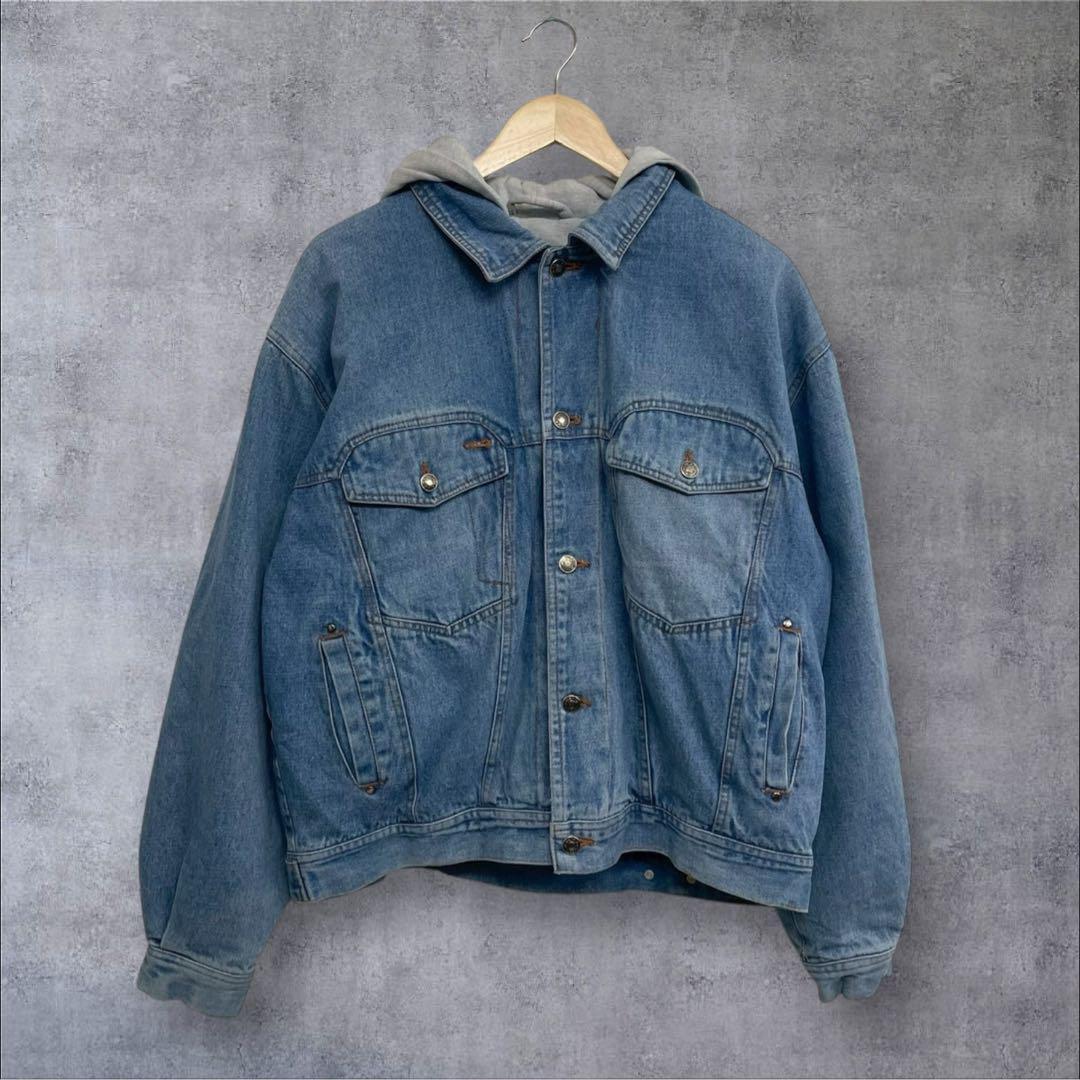 US古着 デニムジャケット フーディ L TODAYS NEWS ヴィンテージ拍卖