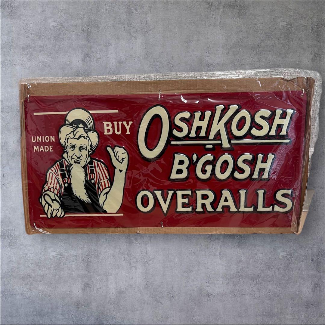 OSHKOSH B'GOSH OVERALLS ブリキ 看板 復刻品 US雑貨拍卖