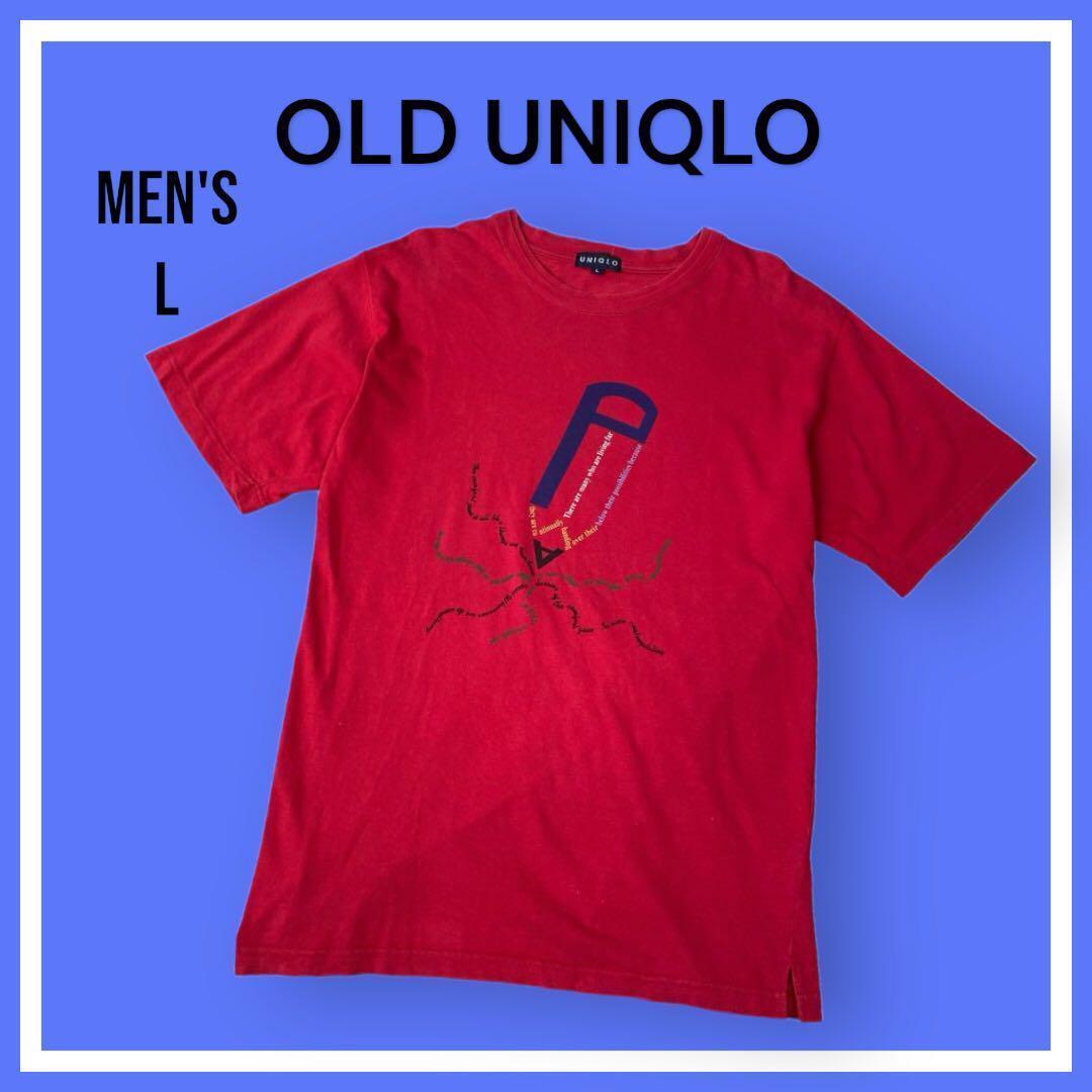 希少 90S OLD UNIQLO オールドユニクロ 半袖Tシャツ L レッド拍卖