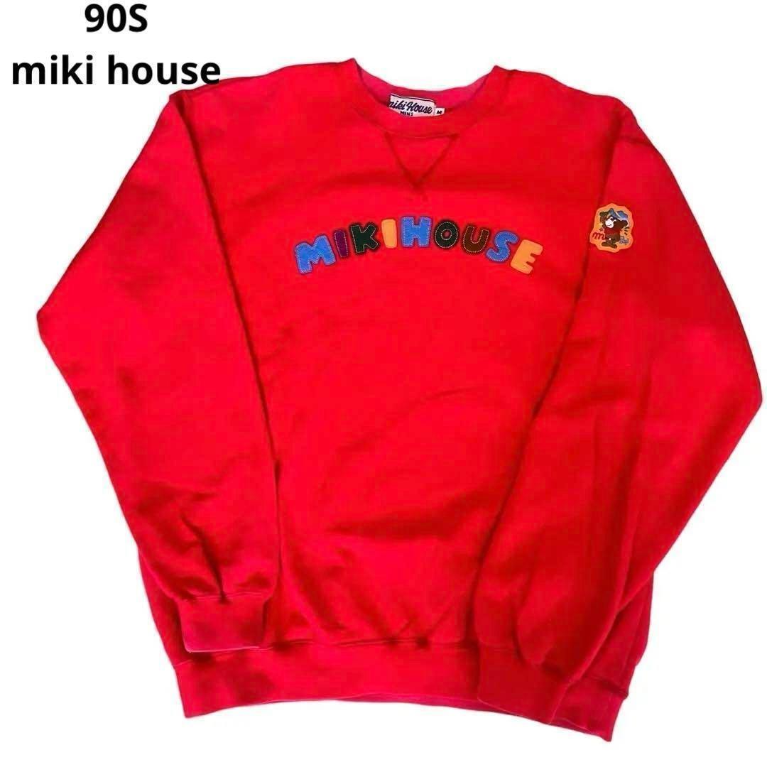 90S miki house ミキハウス トレーナー レッド M メンズ拍卖