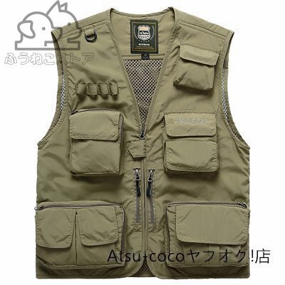 多機能ベスト お釣りベスト アウトドアベスト メンズアウトドアウェア メッシュ 作業服 カメラマン 撮影 登山拍卖