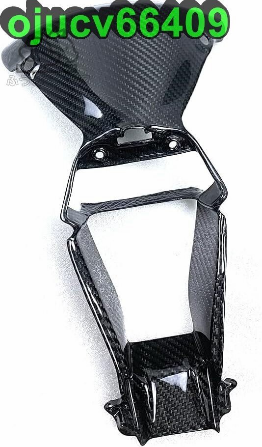 カワサキ Ninja ZX-10R (2016年~2021年)用ドライカーボン製フロントフェイスカウル (綾織り艶あり ブラックカーボン) 超軽量!拍卖