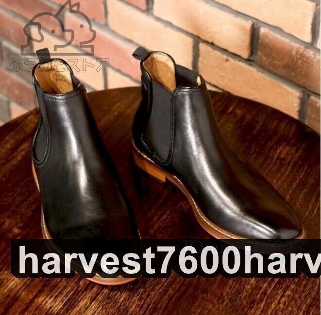 新品高品質本革使用サイドゴアブーツ レザーシューズ メンズ ビジネスシューズ 抗菌防臭素材 ドレスシューズ ブラック 26.0cm拍卖