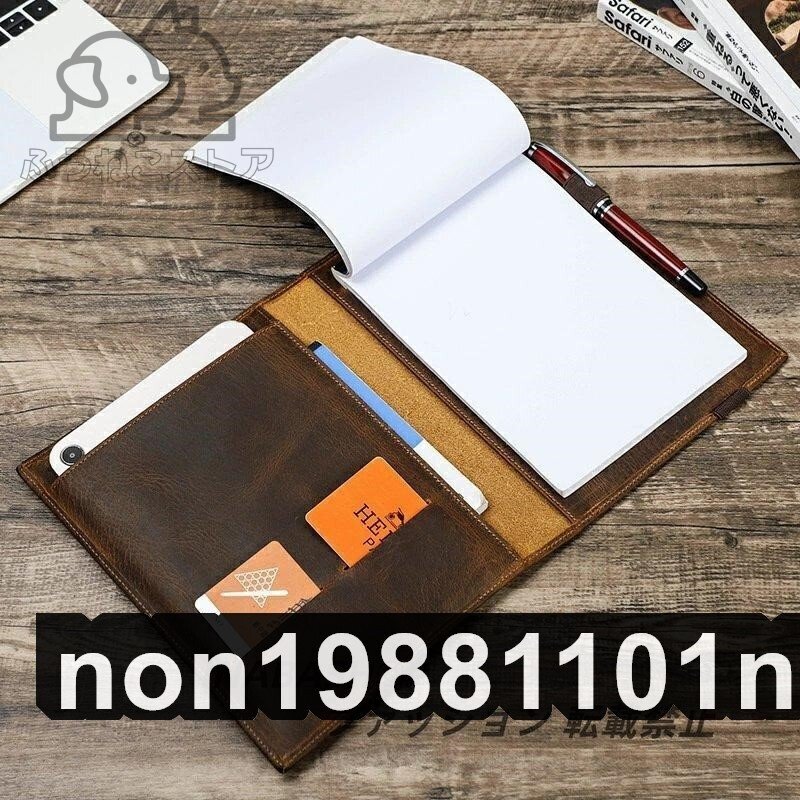 ノートカバー A5 本革 ほぼ日手帳 大学ノート メモ帳 対応 iPadmini 手帳カバー ペン ホルダー しおり付き カード入れ ブランド おしゃれ拍卖