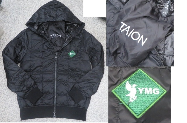 松本山雅 TAION タイオン ダウンパーカー フルジップ 黒ブラック YMG拍卖