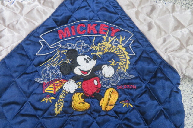 【希少】刺繍 MICKEY MOUSE ドラゴン スカジャン Disney 子供キッズ95サイズ ミッキーマウス ディズニー拍卖