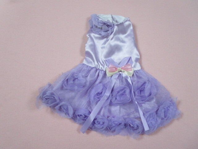 ペットウェア Mサイズ 胴回り36㎝ パーティードレス ラベンダー 未使用品拍卖